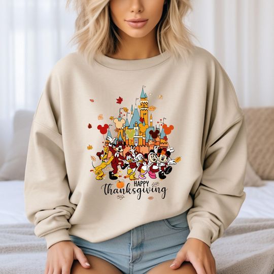 Discover Mickey And Friends Happy Thanksgiving Sweatshirt, Disney Thanksgiving Sweatshirt, Disney Fall Sweatshirt, Happy Thanksgiving Outfit