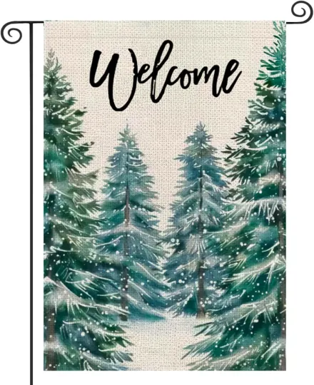 Discover Christmas Outdoor Garden Flag 12x18 Inches Double Sided Rustic Merry Christmas