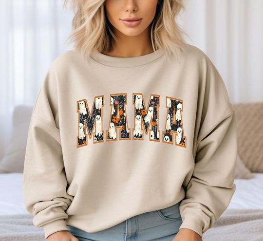 Discover Halloween Mama Sweatshirt, Spooky Mama Sweatshirt, Cute Ghost Sweatshirt, Floral Ghost Sweatshirt, Mama Sweatshirt, Halloween Sweatshirt