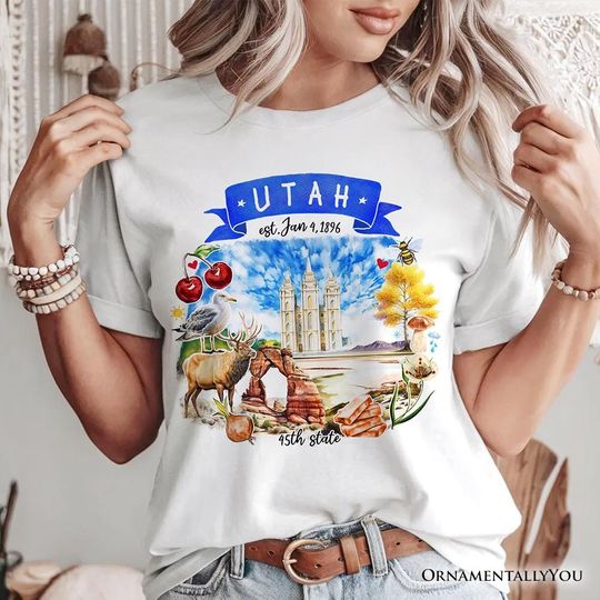 Discover Artistic Utah State Themes and Landmarks T-Shirt
