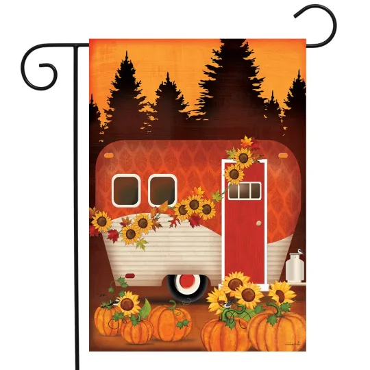 Discover Briarwood Lane Autumn Night Camper Garden Flag