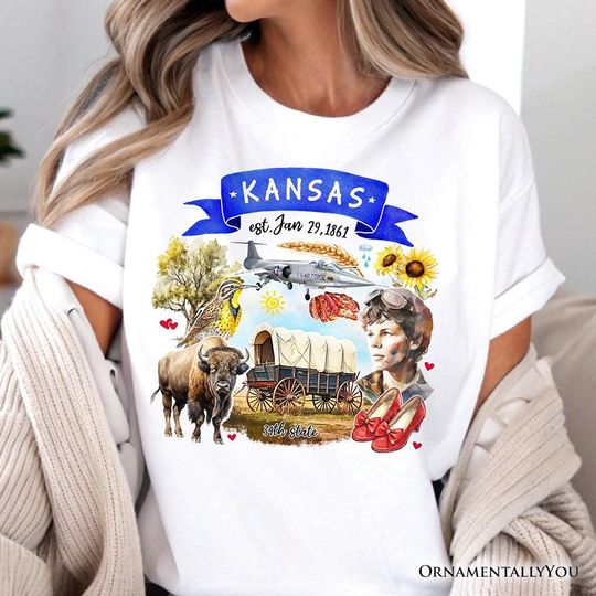 Discover Artistic Kansas State Themes and Landmarks T-Shirt