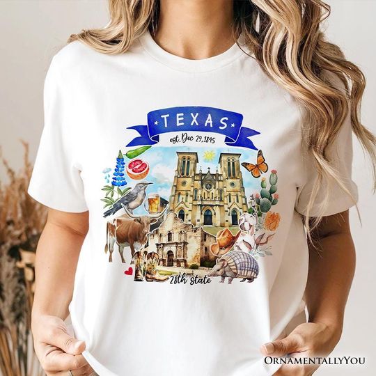 Discover Artistic Texas State Themes and Landmarks T-Shirt
