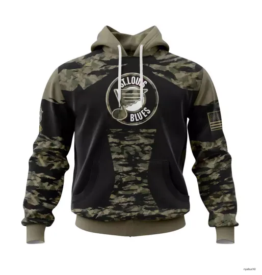 Discover St . Louis Blues Hoodie Personalize Military Camo Hockey Team Christmas Gift
