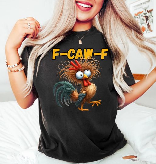 Discover Funny Rooster Meme shirt, F-Caw-F Shirt, Funny Crow Shirt, Sassy Raven Gift, Funny Sassy Raven Rooster Shirt, Black Crow Moonlit Shirt