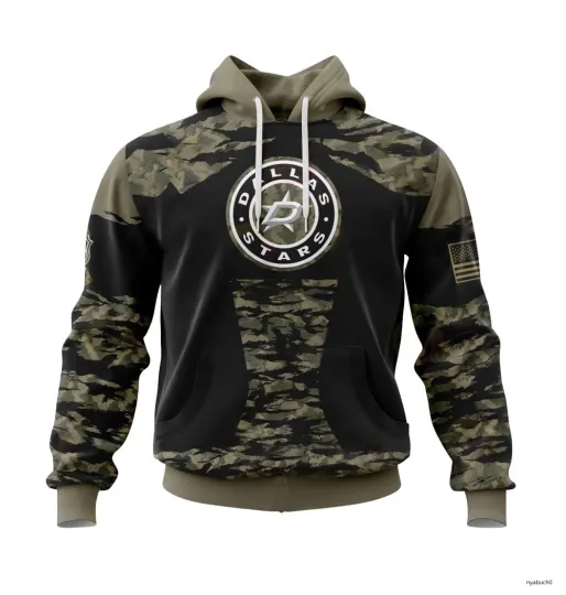 Dallas Hockey Team 3D Hoodie Personalize Military Camo Christmas Gift