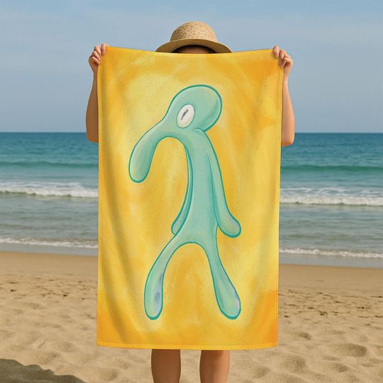 Squidward Beach Towel, Perfect Gift for Boys' Birthday or Holidays