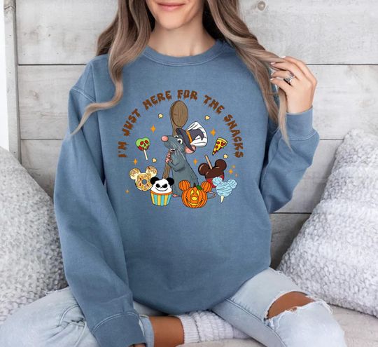 Discover Comfort Colors Chef Remy Sweatshirt, I'm Just Here For The Snacks Sweatshirt, Disney Rat Sweatshirt, Halloween Ratatouille Chef Sweatshirt