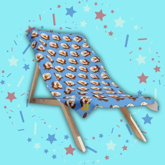 Discover Beach Towel with Fun Cartoon Eagle Design for Summer Ocean Lovers