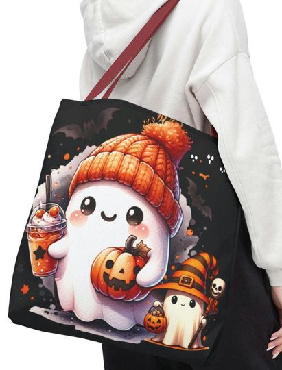 Discover Halloween Ghost Tote Bag: Spooky Trick-or-Treat Candy Bag