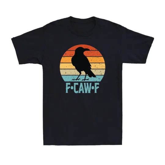 Discover F-Caw-F Black Crow Black Bird Retro Sunset Vintage F-Caw-F Vintage Men's T-Shirt