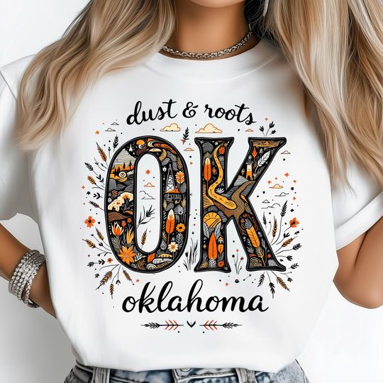 Discover Oklahoma PNG, Dust and Roots State Design, Oklahoma City Poster, Midwest Nature Scene Art, USA State Shirt, Oklahoma Travel Shirt