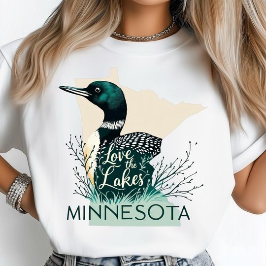 Discover Love The Lakes T-Shirt, Minnesota State Loon Shirt, Lake Nature Pride Art