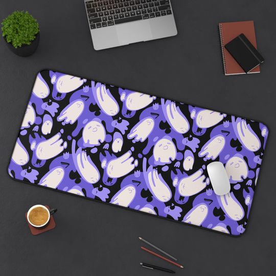 Cute Ghosts Desk Mat, Halloween Office Decor, Ghost Themed Desk Accessory