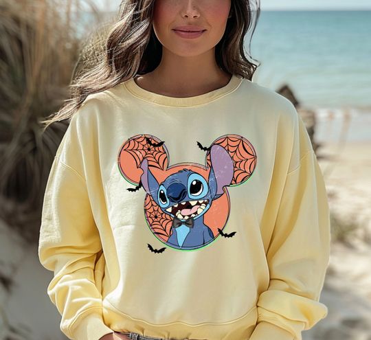 Discover Stitch Halloween Sweatshirt, Halloween Sweater, Disney Halloween Mickey Sweatshirt
