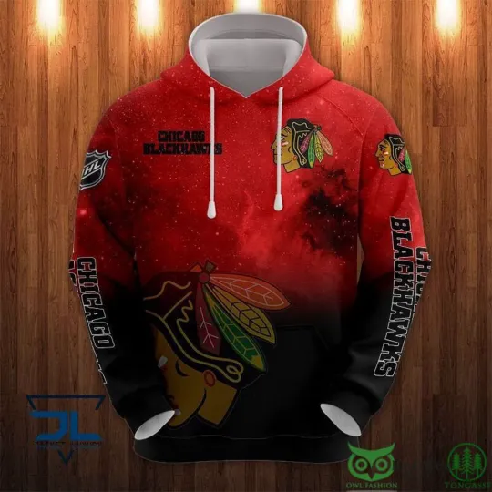 Discover Chicago Hockey Team Galaxy Hoodie Pullover Hooded Unisex Gift For Men Halloween