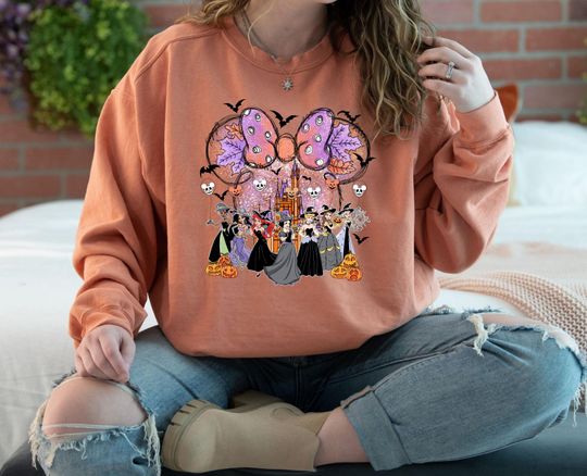 Discover Minnie Princess Halloween Sweater, Disney Princess Halloween Sweatshirt, Princess Characters, Spooky Season, Princess Gift