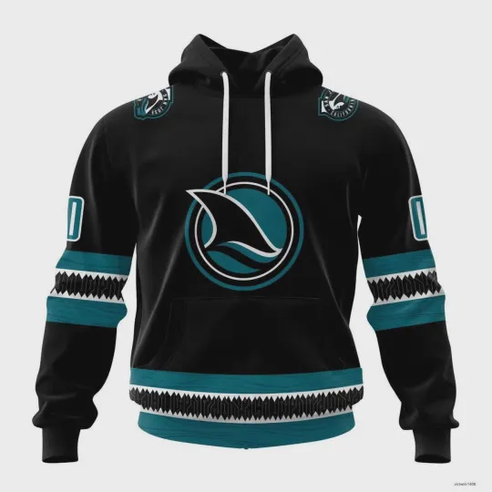 Personalized San Jose Hockey Team  Sharks Alternate Hoodie, Long Sleeve