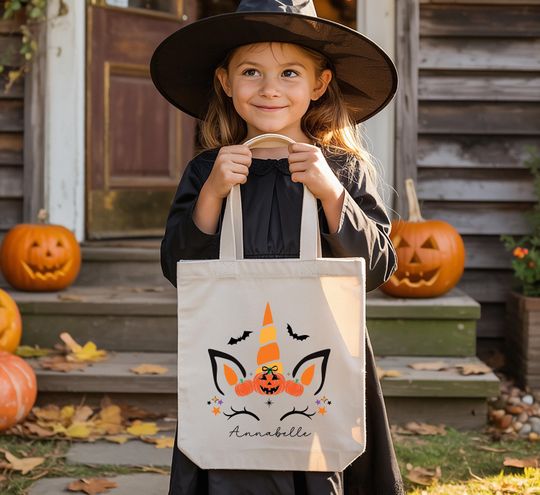 Discover Halloween trick or treat bag,unicorn Halloween trick or treat bag,custom Halloween trick or treat bag,unicorn Halloween bag,Halloween bag