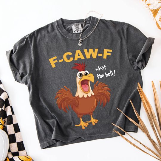 Discover F-Caw-F Rooster Meme Shirt, F-CAW-F Chicken Humor Tee, Silly Farm Animal Graphic, Birthday Gift for Men Women, Autumn Vibes