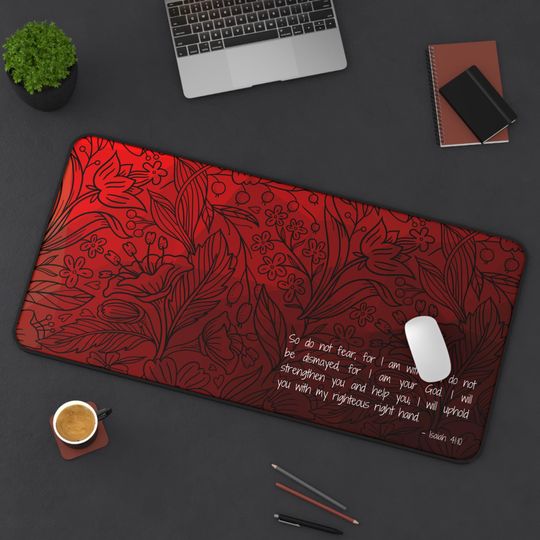 Discover Bible Verse Mouse Pad, Motivational Desk Mat, Workspace Decor
