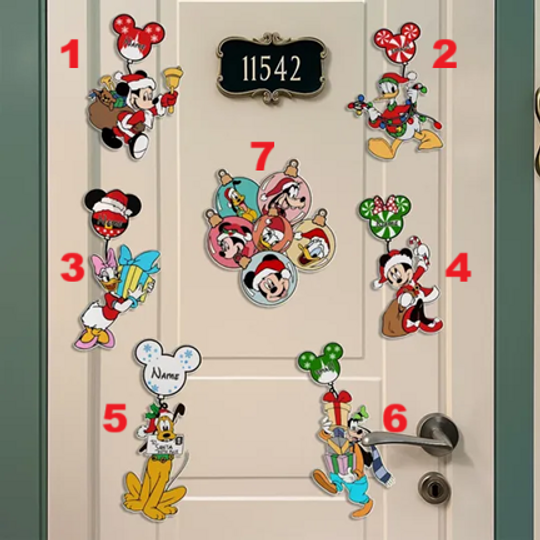 Personalized Christmas Cruise Door Magnets, Christmas Magnets Dcl, Christmas Mickey Mouse Magnet, Mickey Balloon Magnet, Mickey Santa Magnet