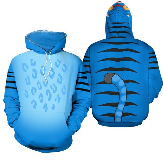 Derpy Tiger Hoodie Jogger Set, Kpop Demon Hunters Costume, Blue Tiger Cosplay Outfit