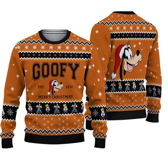 Disney Goofy Ugly Christmas Sweater, Goofy Dog Holiday Sweater, Disney Cartoon
