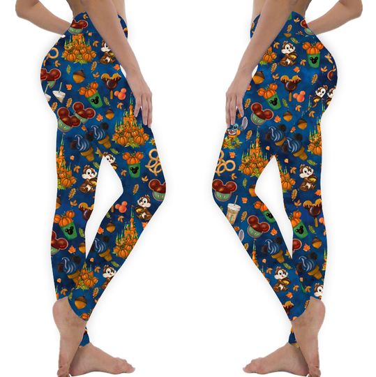 Disney Stitch Mickey Halloween Fall Leggings