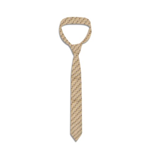 George Brown Beige Geometric Silk Necktie – Classic Textured Tie for Men
