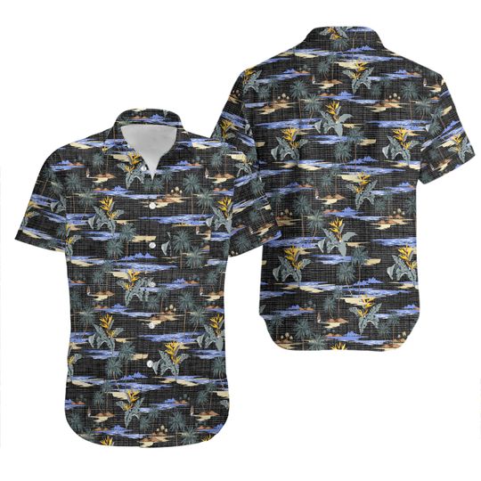 Hurley Button Down Shirt Men's Size L Lido Hawaiian Resort Travel Summer NEW $60