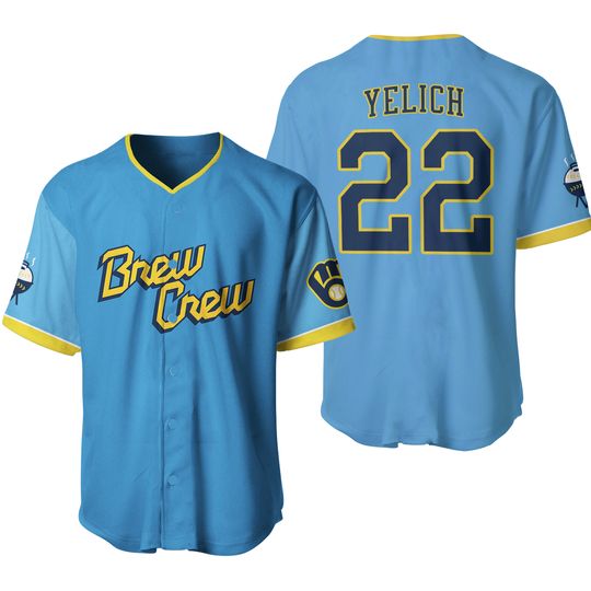 Yelich Milwaukee Brewers Jersey Baseball  All Sizes , Gift for Fan