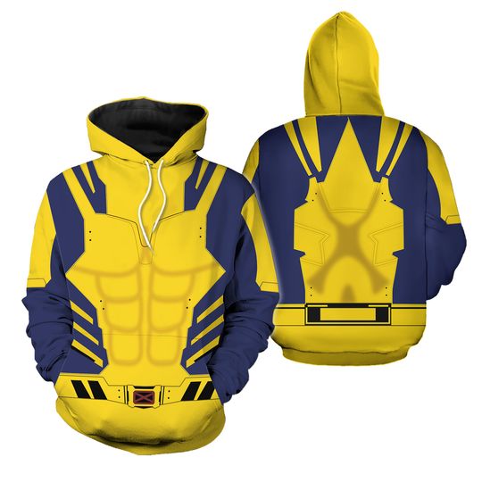 Halloween Costume, Wolverine Cosplay Hoodie, Wolverine Legging, Xmen Logan Superhero Hoodie, Yoga Pants Women, Wolverine Outfit For Her