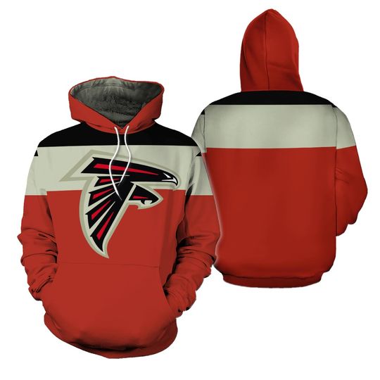 NEW Atlanta Falcons Men's football 3D Printed Soft Pullover Sweatshirt Hoodie Large