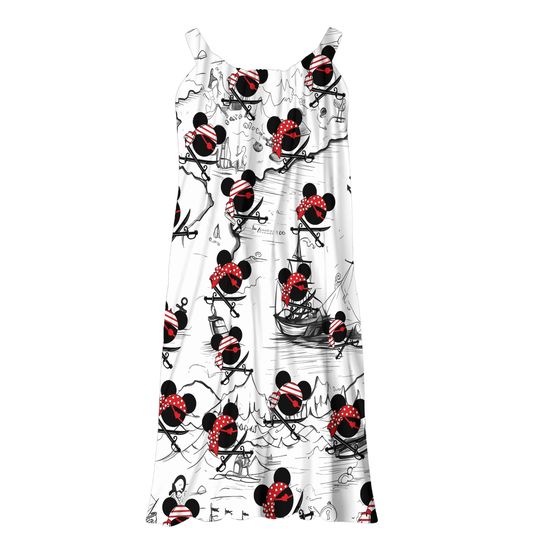 Pirate Sling Summer Dress, Disney Cruise Inspired Sundress, Adventure Map Sling Dress, Disney Cruise Women Dress