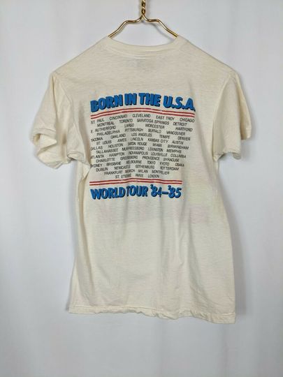 Bruce Springsteen Born in the USA World Tour '84-'85 Vtg Concert T-Shirt reprint .