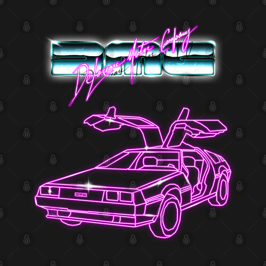 Synthwave DeLorean - Synthwave - T-Shirt