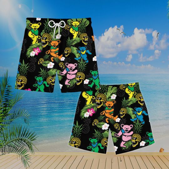 Grateful Dead Bear Skull Pineapple Hawaii Shirt