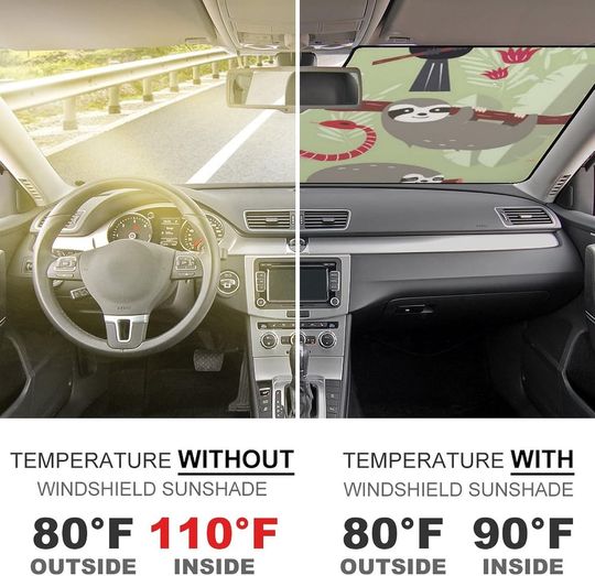 Cute Rain Forest Animals Sloth Car Windshield