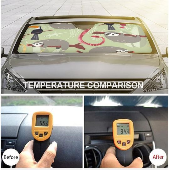 Cute Rain Forest Animals Sloth Car Windshield