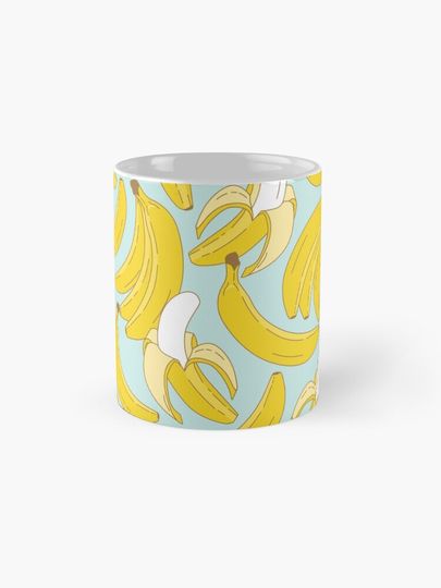 Banana pattern on turquoise background Mug