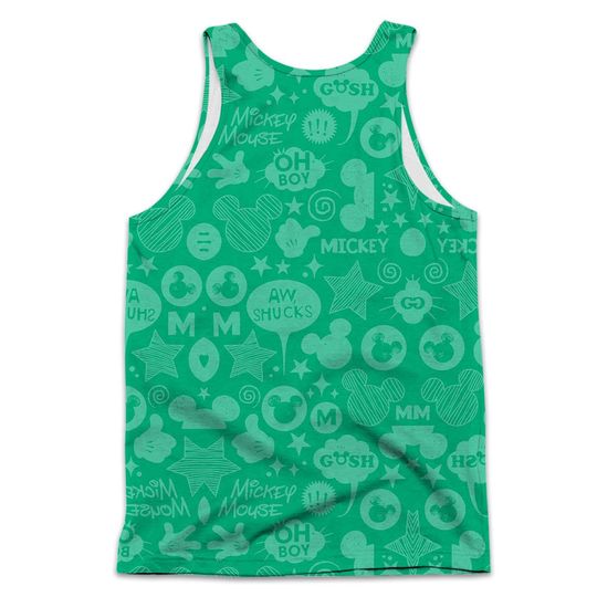 Green Tinker Bell White Small Patterns Disney Cartoon 3D Tank Top