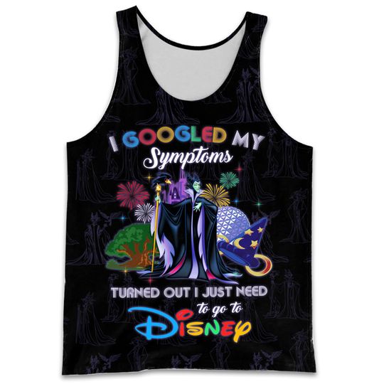 Villian Maleficent Google Funny Quote Black Disney Cartoon 3D Tank Top