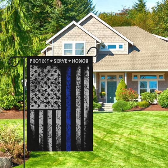 Thin Blue Line Garden Flag Law Enforcement Blue Lives Matter Flags