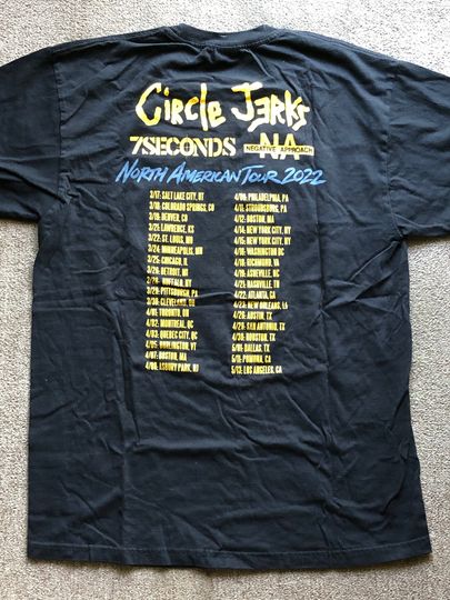 Circle Jerks new  2022 tour shirt
