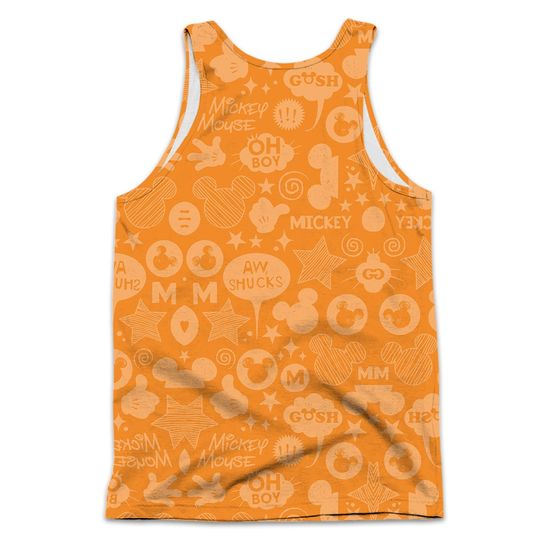 Orange Goofy Dog Patterns Disney Cartoon Graphic Summer Vacation Tanktop