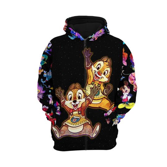 Chip & Dale Galaxy Night Sky Patterns Hoodie