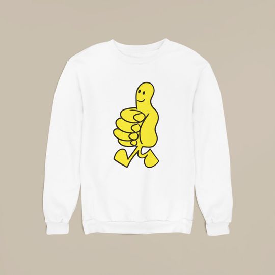 Yellow Smiley Face Who Cares Logo Rex Inspired Sweatshirt