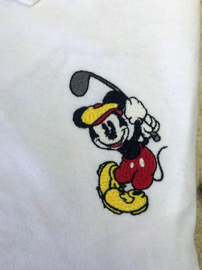 Mickey Golfing Embroidered Polo Shirt