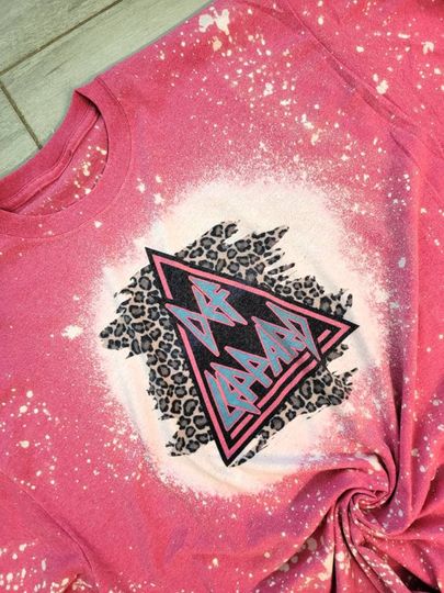 Womens bleached Def Leppard 3D T Shirt
